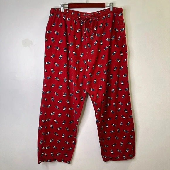 Polo Ralph Lauren Red Drawstring Pajama Pants AOP Polo Playing Bear Size Large - Picture 1 of 7